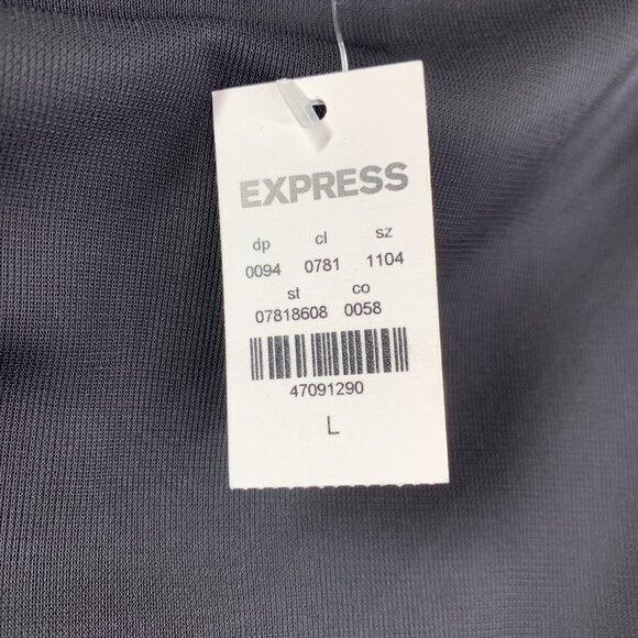 Express Ruched Long Sleeve Sheer New Years Eve Dress Size L Black NWT - Picture 6 of 10